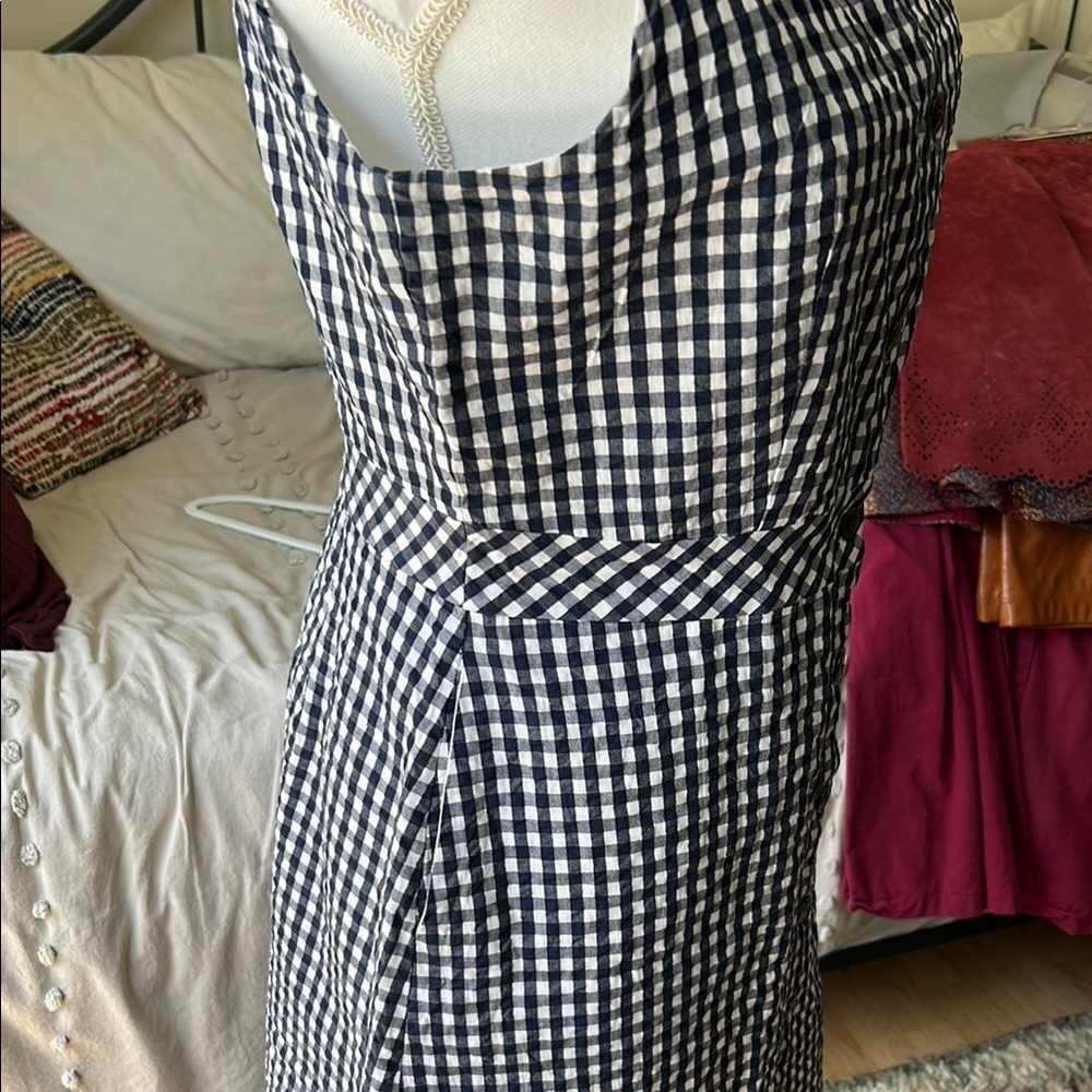 J Crew Blue and White Gingham Dress 6 - Picture 3 of 13